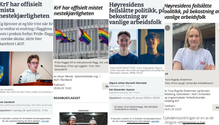 Innleggene signert ulike AUF-representanter.