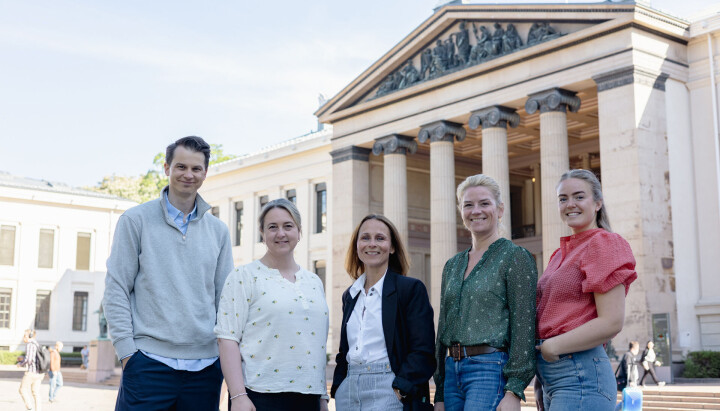 TIBE-teamet: Vetle Hanssen Brevik, Stine Strande, Siv Trælvik Breien, Henriette Hotvedt og Mari Nygård.