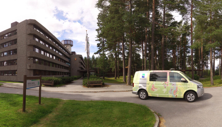 Kartverkets hovedkontor i Hønefoss, fotografert i 2016.