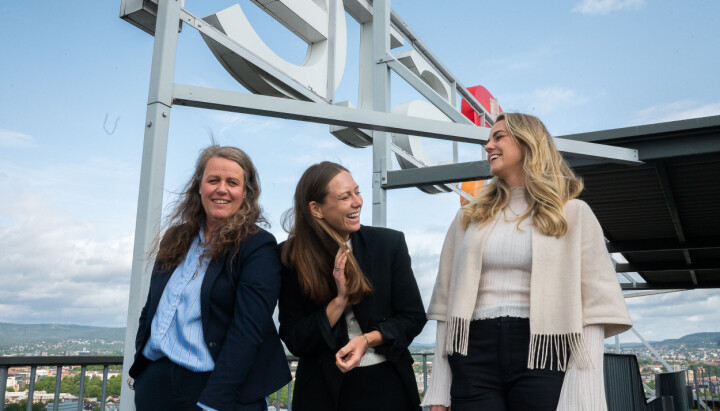Leder for internkommunikasjon Line Berger Jensen, kommunikasjonsdirektør Hanne Kristine Fjellheim og fagekspert i endringsledelse Cecilia Majdall Nilsen.